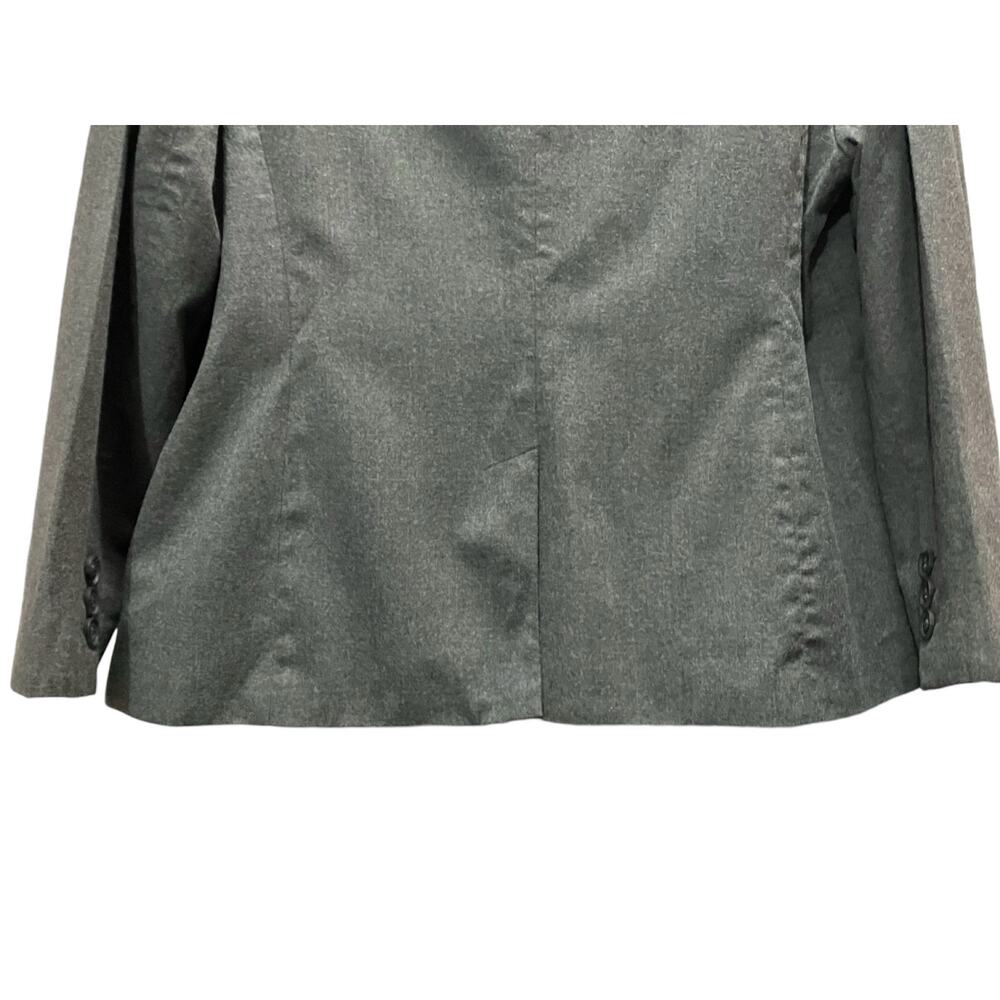 Talbots Petite Women's Gray Virgin Wool Woven 1-Button Suit Blazer Lined SZ 16WP - Picture 5 of 11
